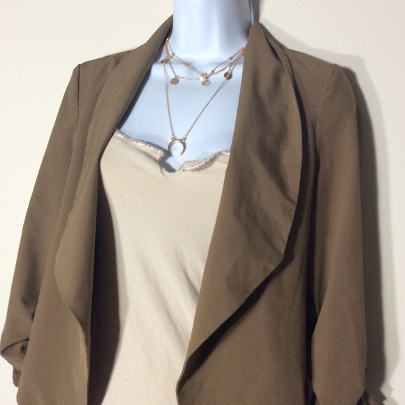 🌺 4PC SWIRL RED SKIRT TAN TANK COVER BLAZER CHAIN - Picture 6 of 8